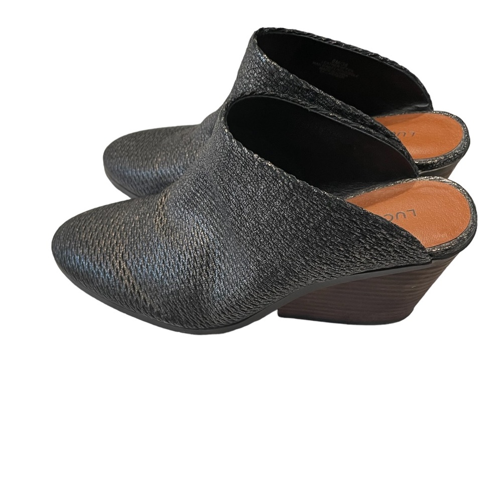 LUCKY BRAND LARSSON HEELED LEATHER MULE CLOG WOMEN'S SIZE 8